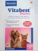Virbac Vitabest Derm Omega 3+6 Syrup for Dogs & Cats â€“ Supports Healthy Skin & Shiny Coat (250ml)