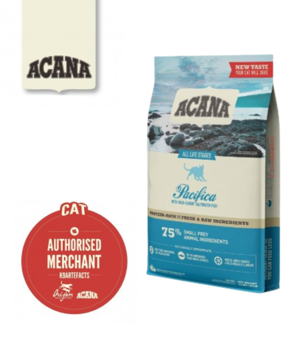 Acana Pacifica Cat Dry Food â€“ Grain-Free, High-Protein, Wild-Caught Fish Formula for Adult Cats, Sensitive Stomach & Healthy Skin