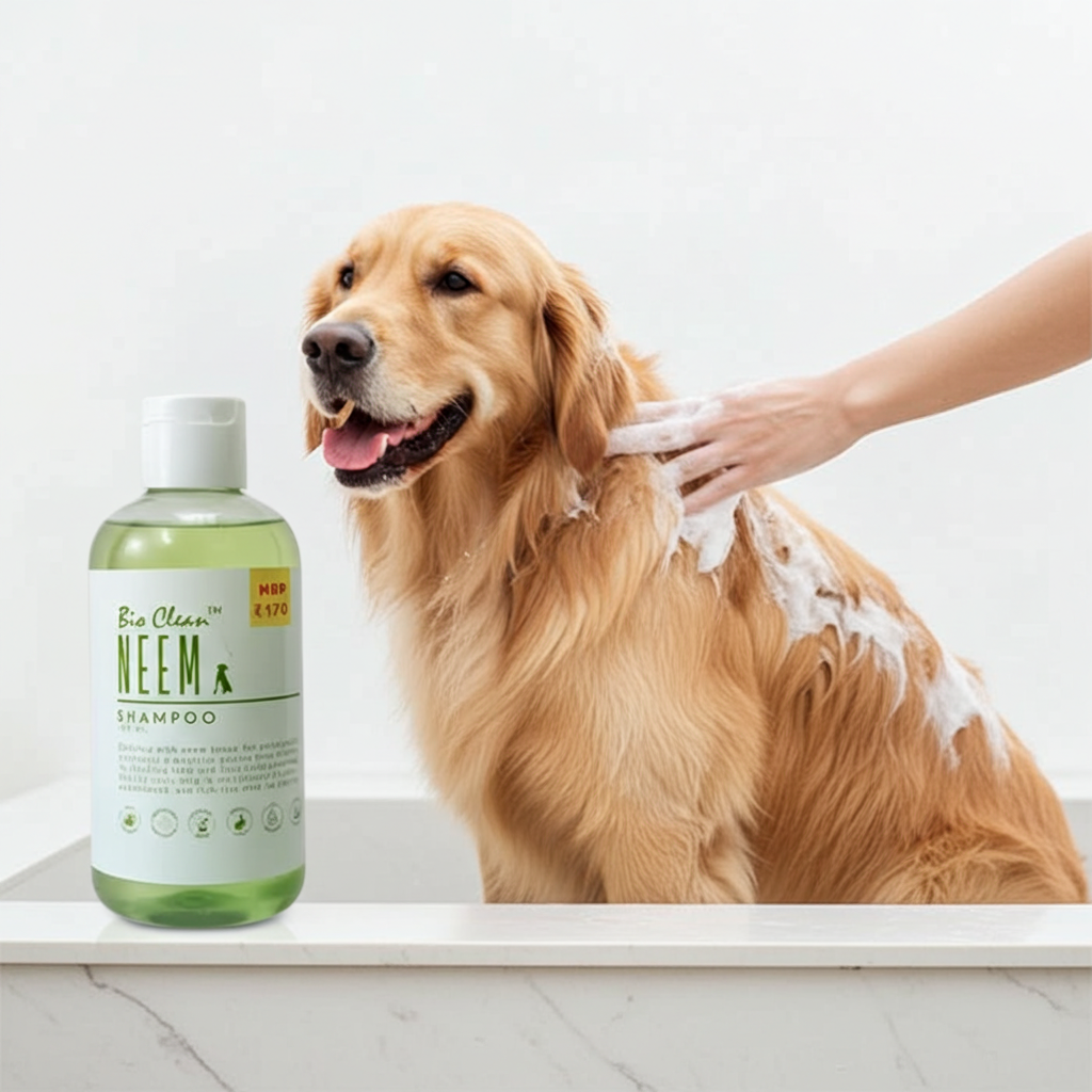 Bio Clean 200ml Neem Shampoo for Dogs â€“ Herbal Tick & Flea Control, Anti-Bacterial Pet Wash