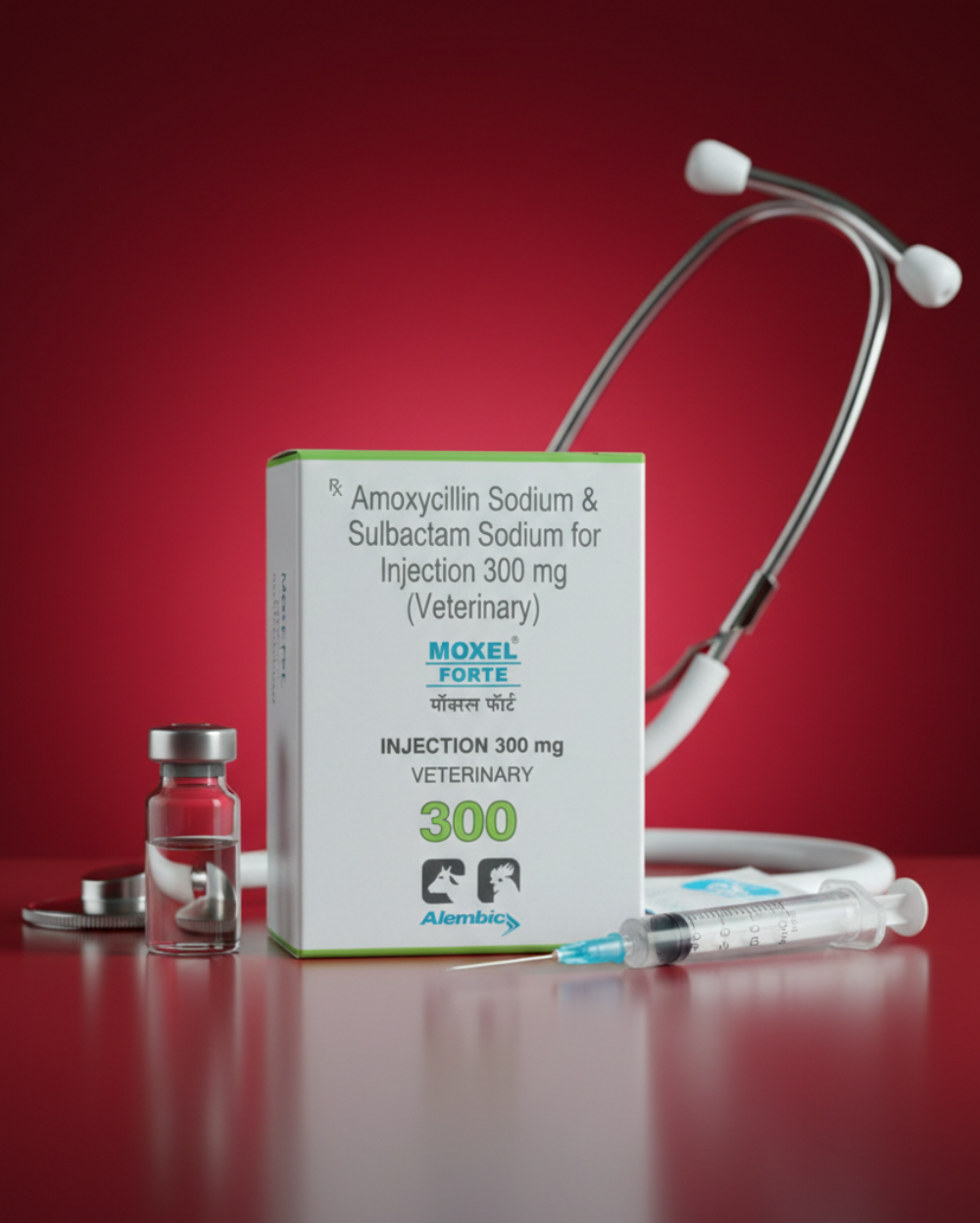Alembic Moxel Forte Amoxicillin + Sulbactam Injection for Pets