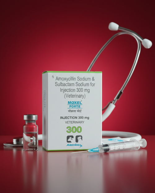 Alembic Moxel Forte Amoxicillin + Sulbactam Injection for Pets
