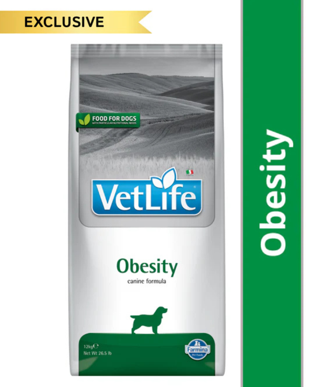 Farmina Vet Life Obesity Canine Formula Adult Dog Dry Food â€“ Weight Management, Low-Fat Prescription Diet for Healthy Weight Control