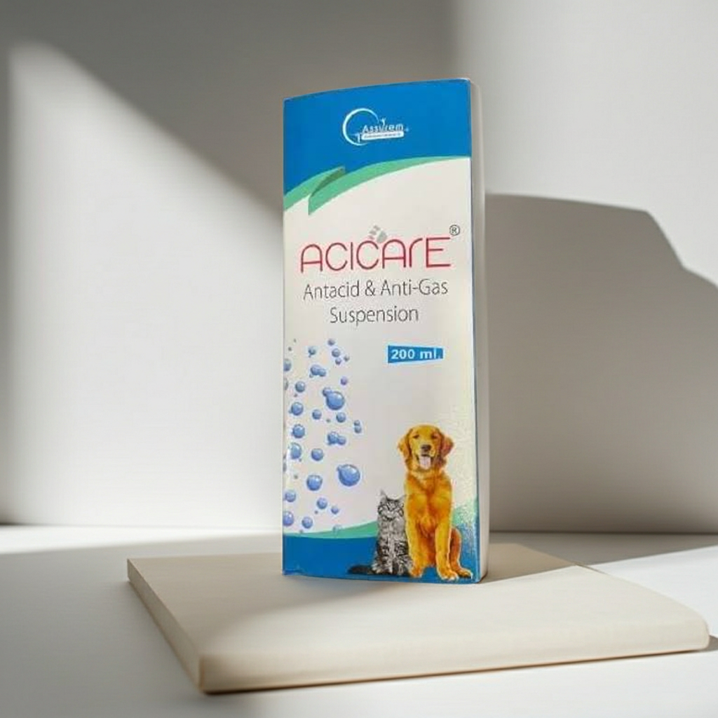 Assurem Acicare Syrup 200 ML â€“ Antacid & Anti-Gas Suspension for Dogs & Cats