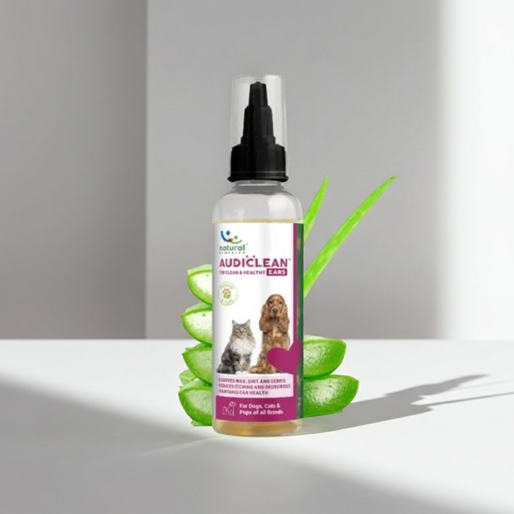 Natural Remedies Audiclean Pet Ear Cleanser â€“ Gentle, Non-Irritating Ear Cleaning Solution for Dogs & Cats