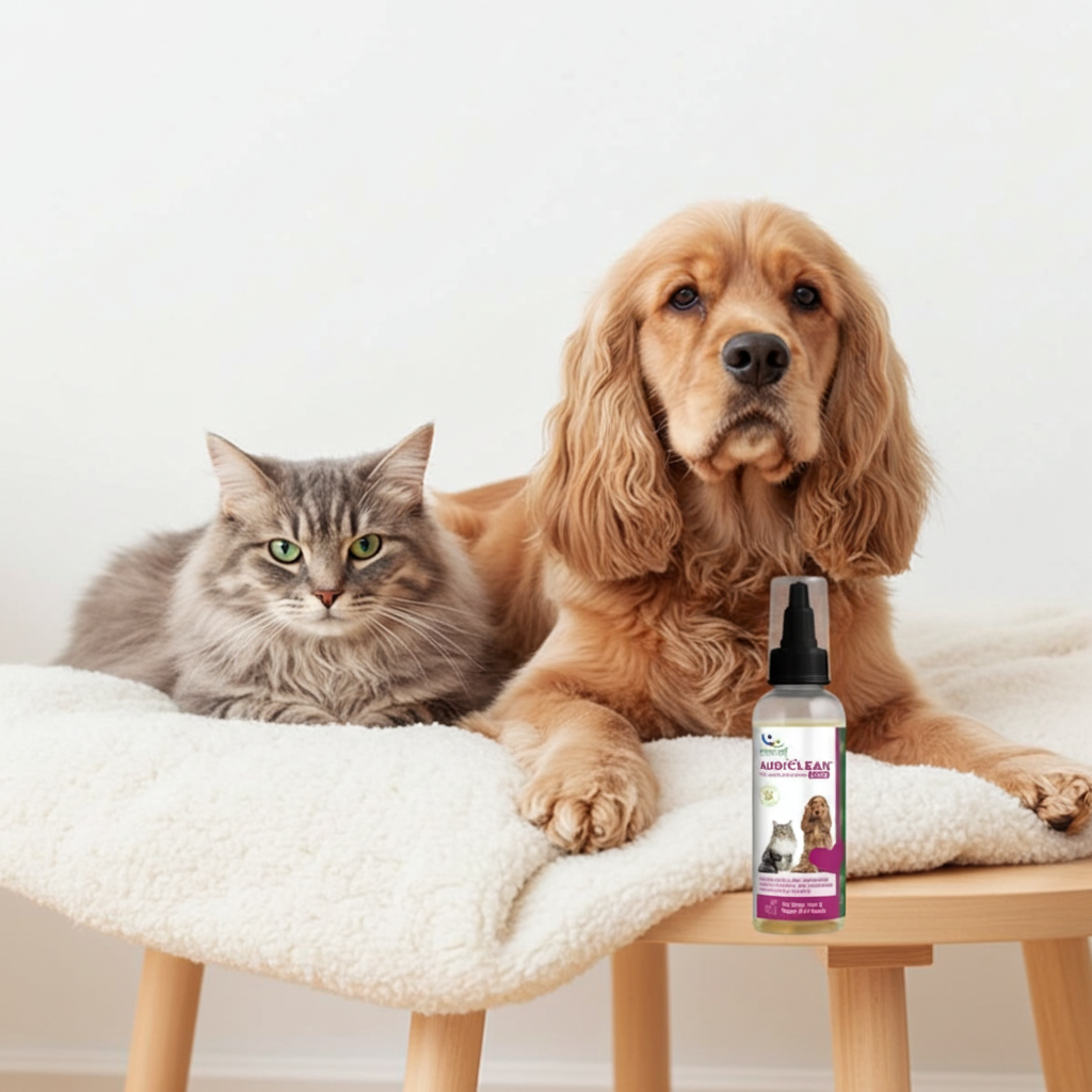 Natural Remedies Audiclean Pet Ear Cleanser â€“ Gentle, Non-Irritating Ear Cleaning Solution for Dogs & Cats