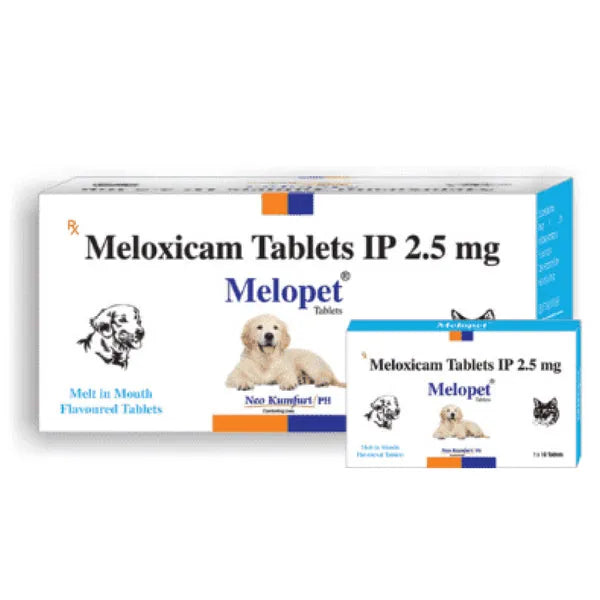 Neo Kumfurt Melopet 2.5mg (Meloxicam) Tablets for Dogs & Cats â€“ Pain Relief & Anti-Inflammatory for Pets (Pack of 10 Tablets)