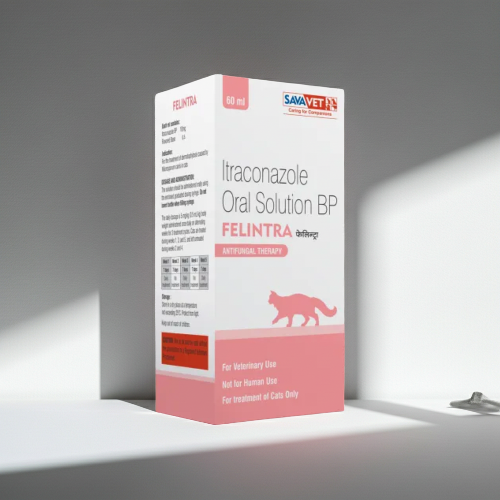 Savavet Felintra ( Itraconazole 10mg ) Oral Solution for Cats 60ml â€“ Antifungal Medicine for Fungal Infections in Cats