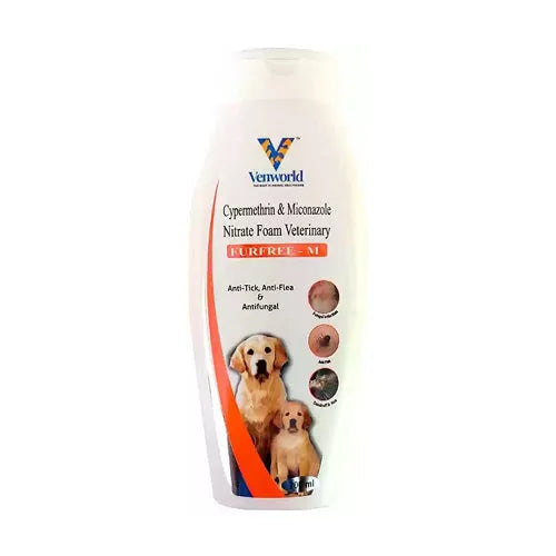 Venkys Fur Free M Anti-Tick & Flea Dog Shampoo 200ml | Antifungal, Anti-Itch & Skin Protection