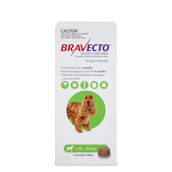 MSD Animal Health Bravecto Chewable Tablet for Dogs Flea & Tick Protection