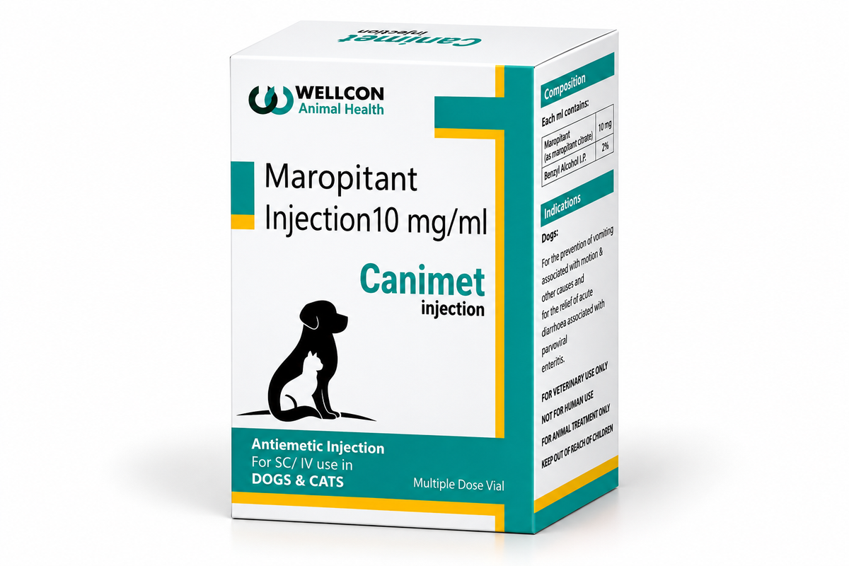 Wellcon Canimet Maropitant Injection 10mg/ml for Dogs & Cats | Multiple-Dose Vial
