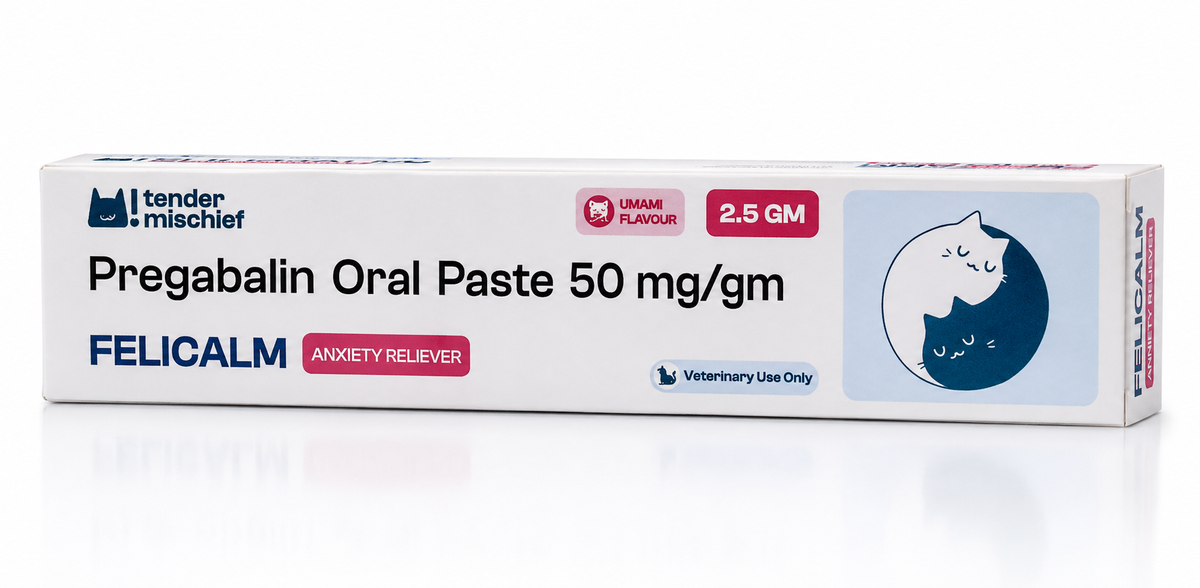 Tender Mischief Felicalm Paste – Pregabalin 50mg/gm Oral Paste for Cats (2.5g)
