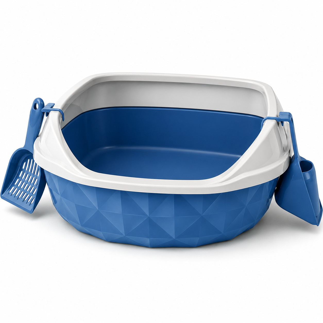Paws & Tails™ Cat Litter Tray – Durable Plastic Kitty Litter Box with High Sides