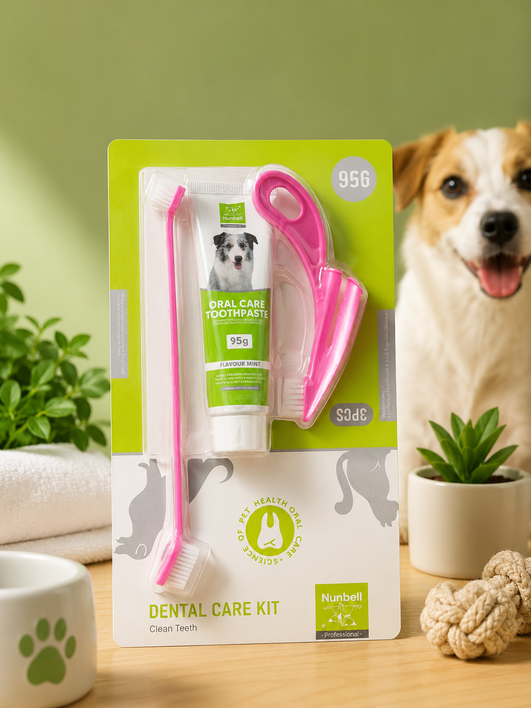 Paws & Tails™ Dog & Cat Toothbrush Kit – 2 Brushes + 60g Toothpaste for Pet Dental Care
