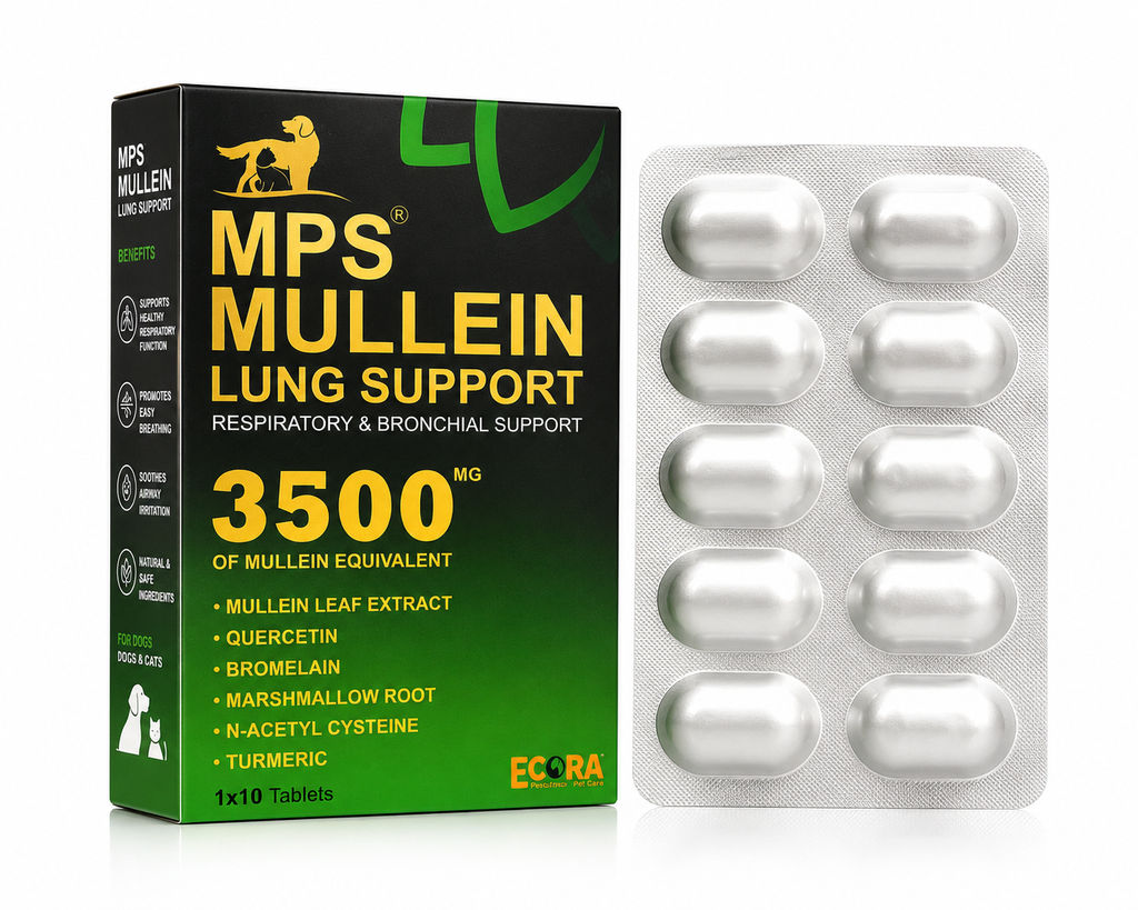 Ecora MPS Mullein Lung Support Tablets for Dogs & Cats - 1 Strip
