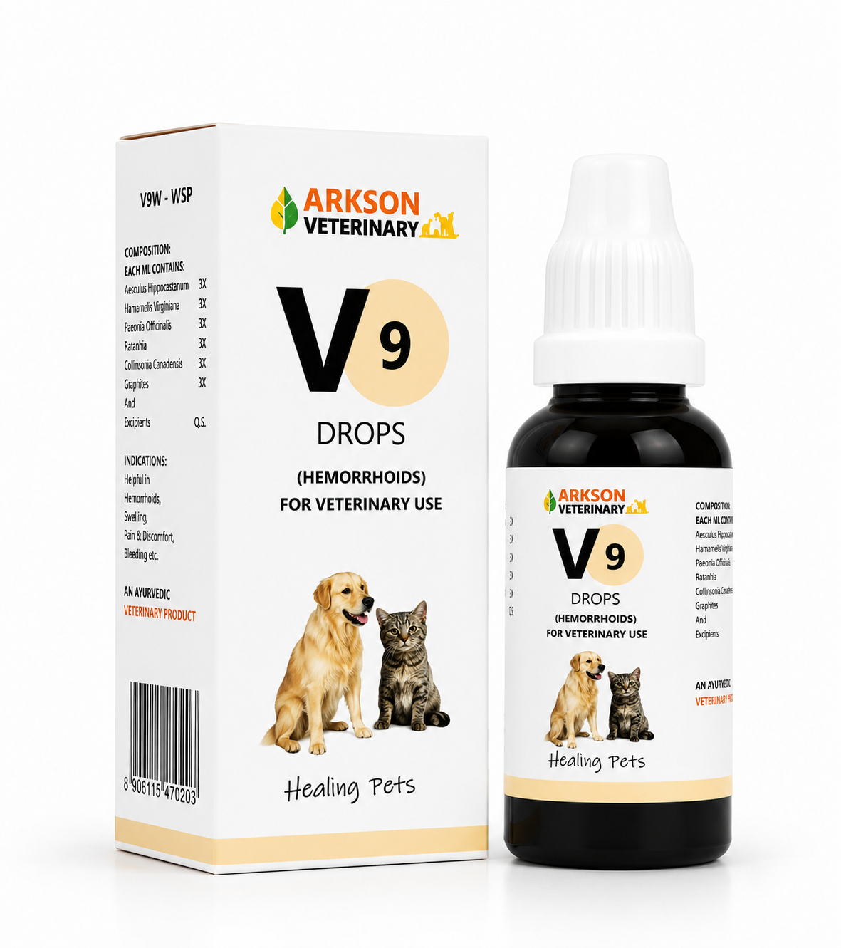 Bakson V9 Hemorrhoidal Drops for Dogs & Cats - 30ml