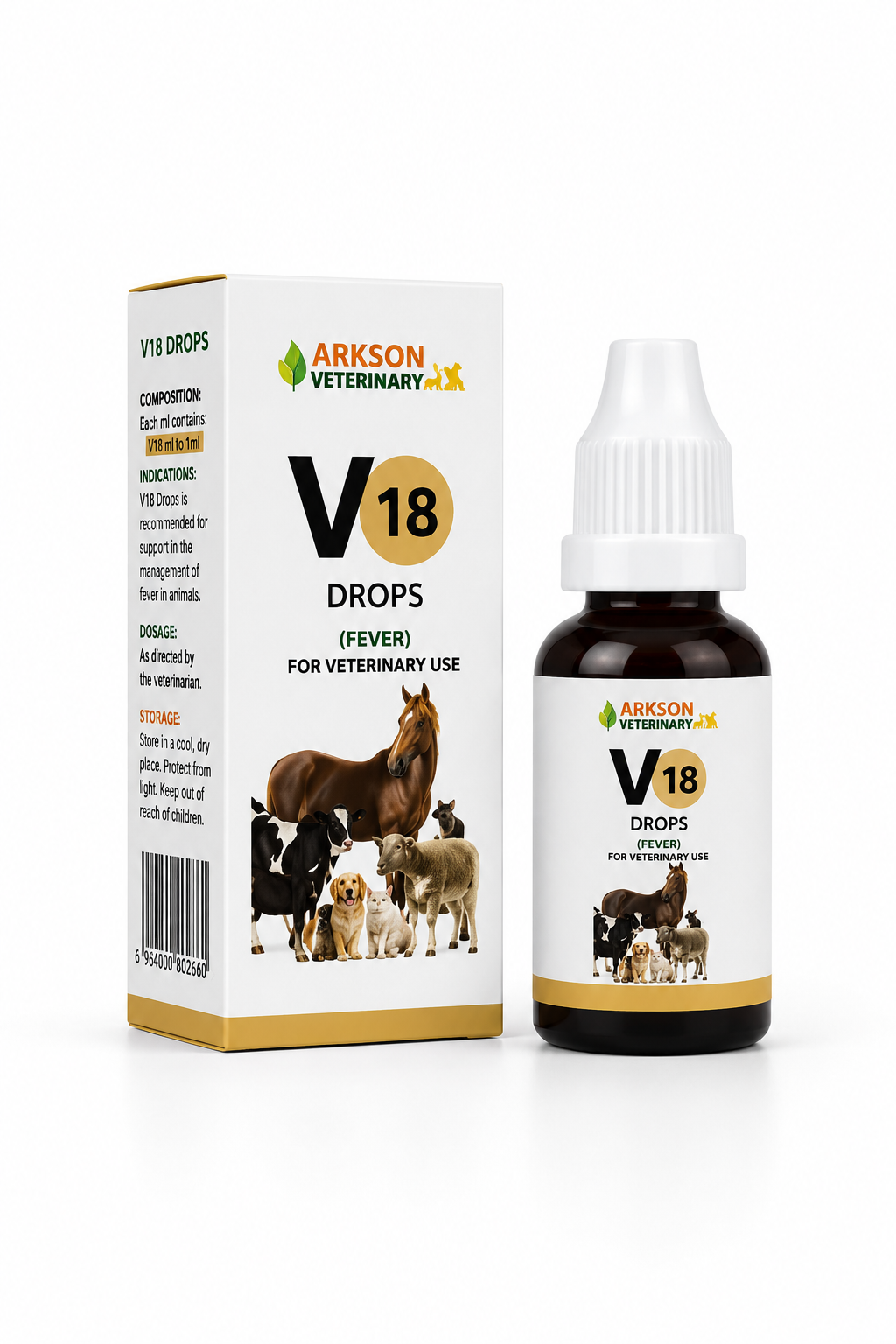 Bakson V18 Teeth Drops for Dogs & Cats - 30ml