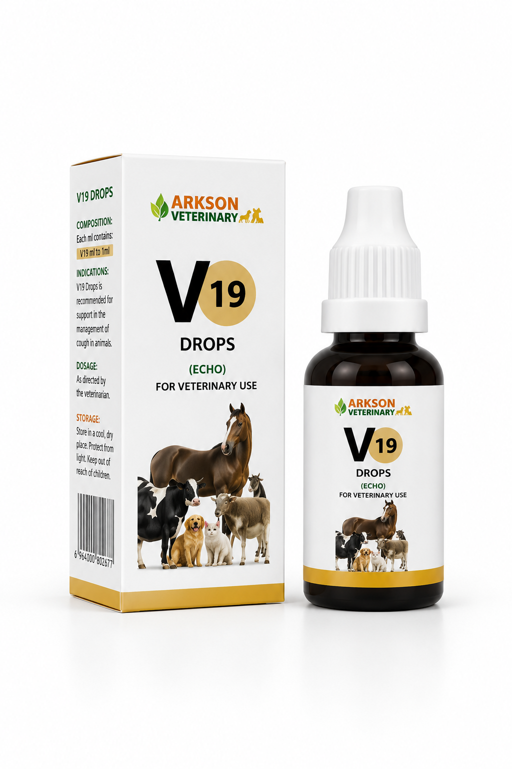 Bakson V19 Colic Drops for Dogs & Cats - 30ml