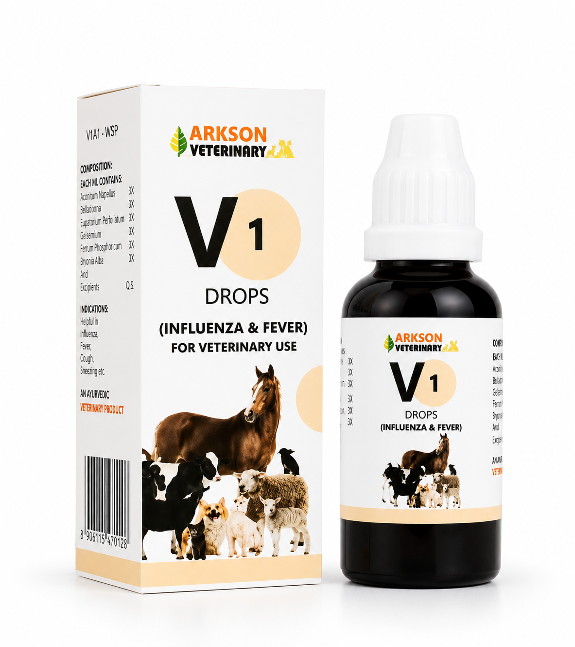 Bakson V1 Fever Drops for Dogs & Cats - 30ml