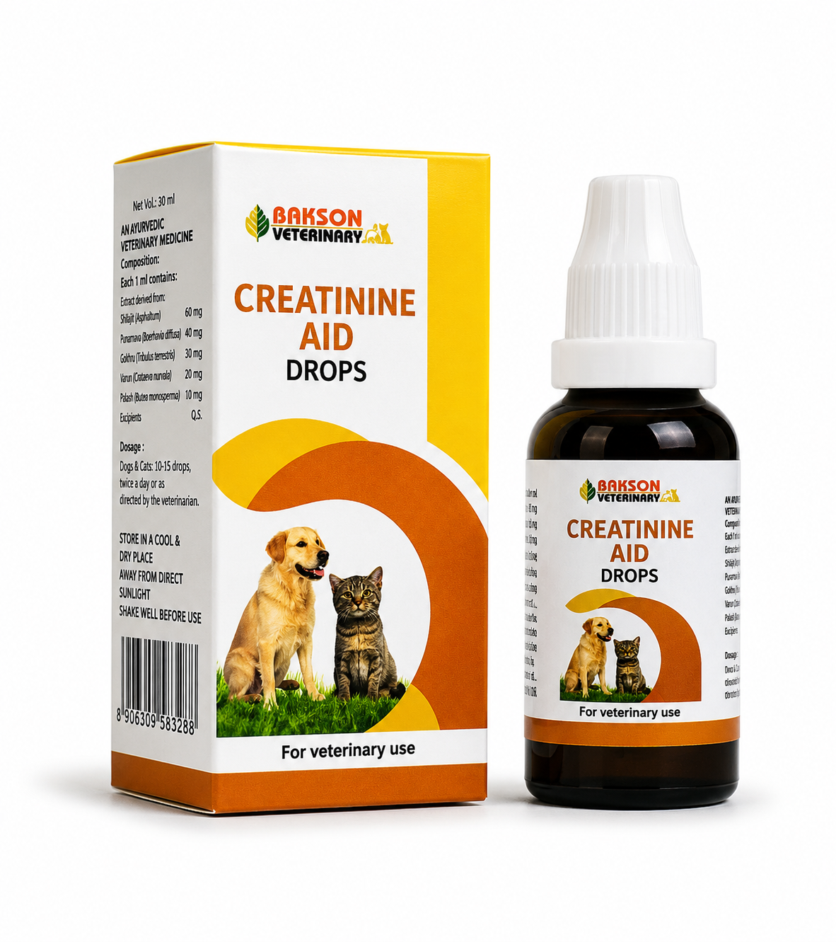 Bakson Creatinine Aid Drops for Dogs & Cats - 30ml | Kidney Support