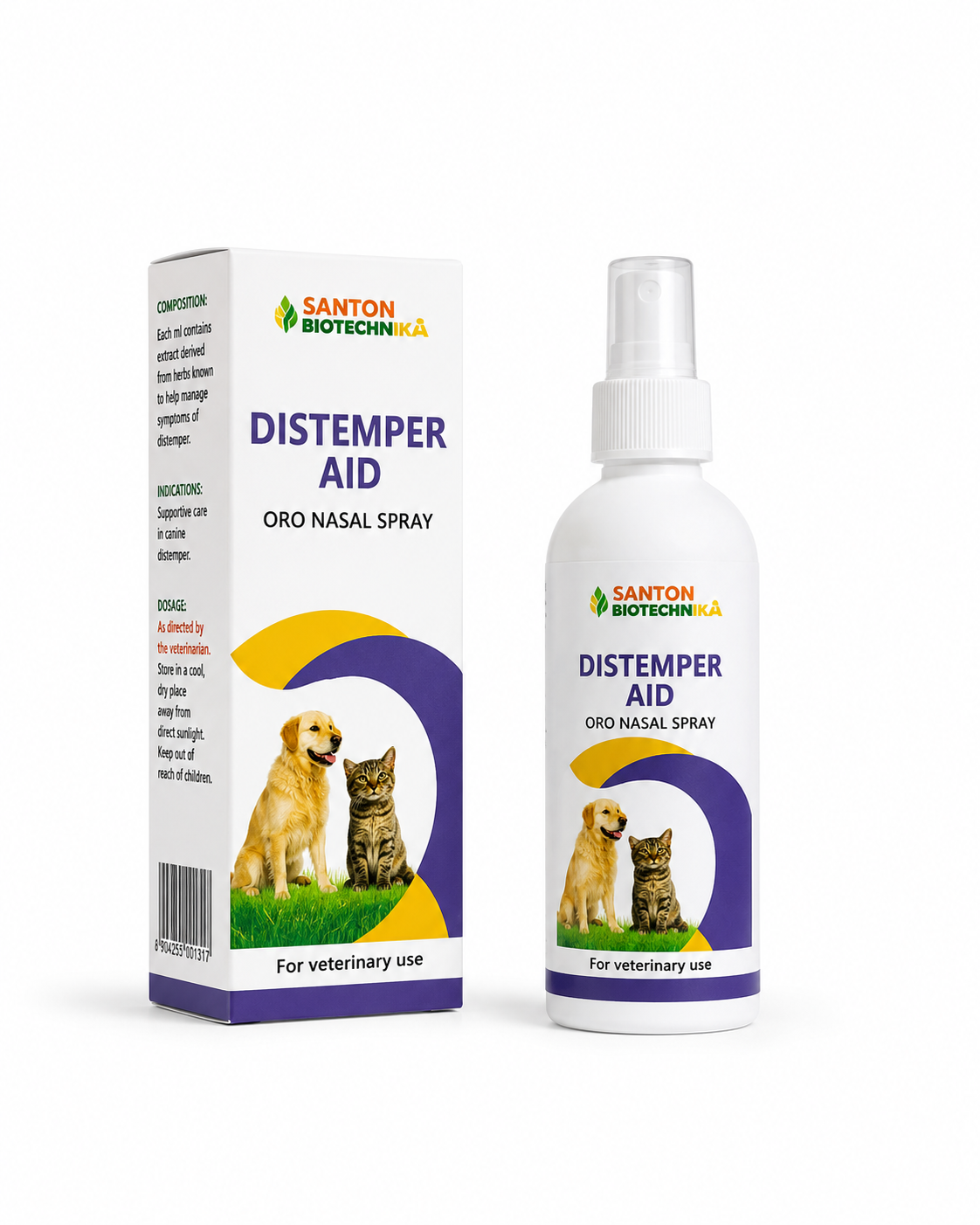 Bakson Distemper Aid Spray for Dogs & Cats 100ml | Oro Nasal Solution for Distemper Care