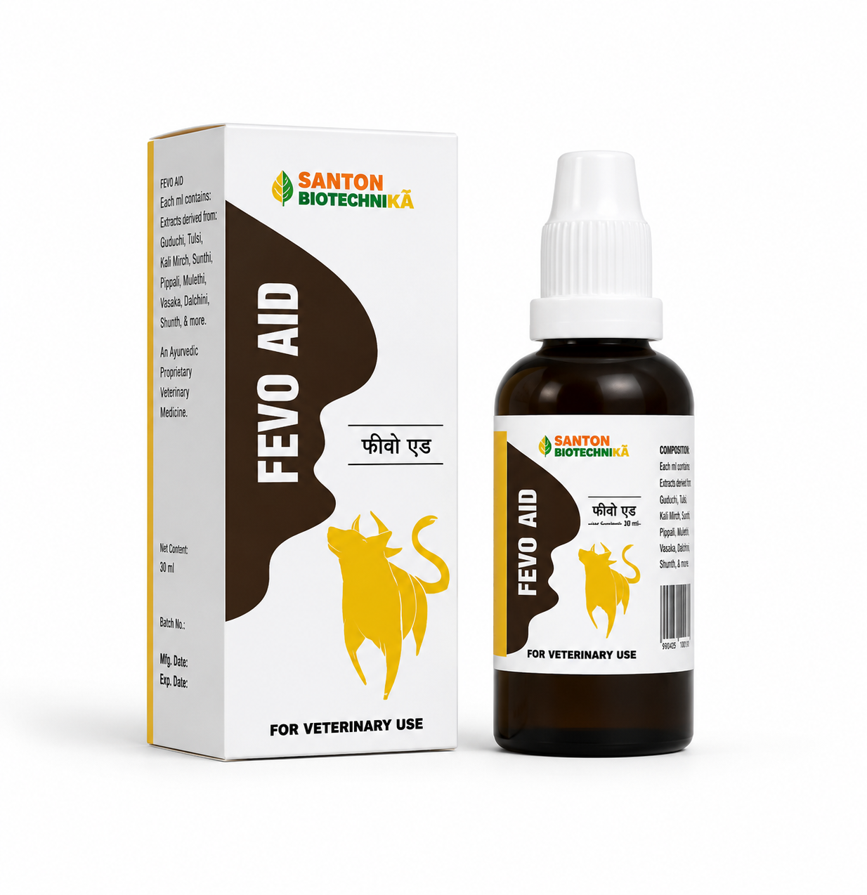 Bakson Fevo Aid Drops for Dogs & Cats 30ml | Natural Fever Relief