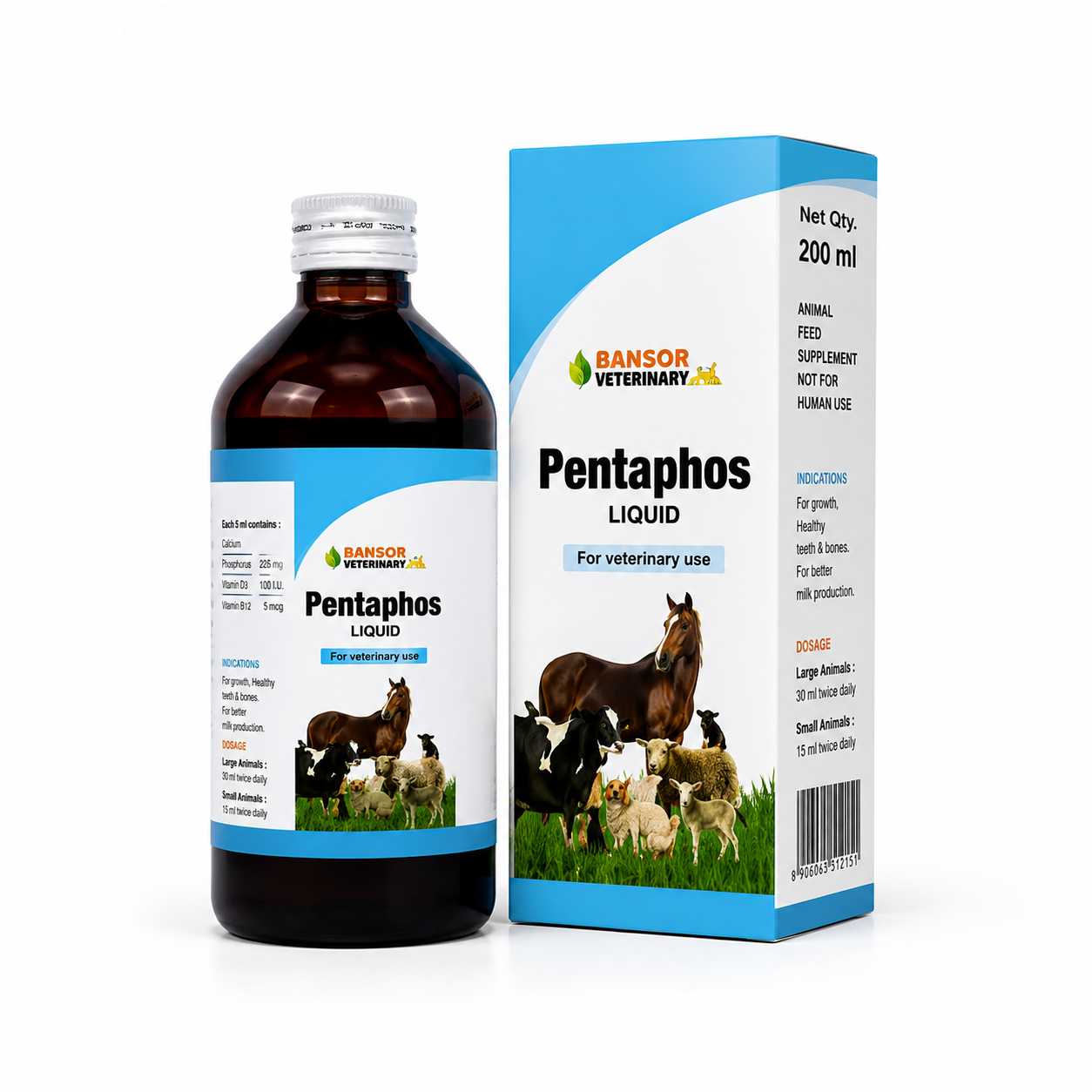 Bakson Pentaphos Liquid Syrup 450ml for Dogs & Cats | Pet Bone Health & Calcium Tonic