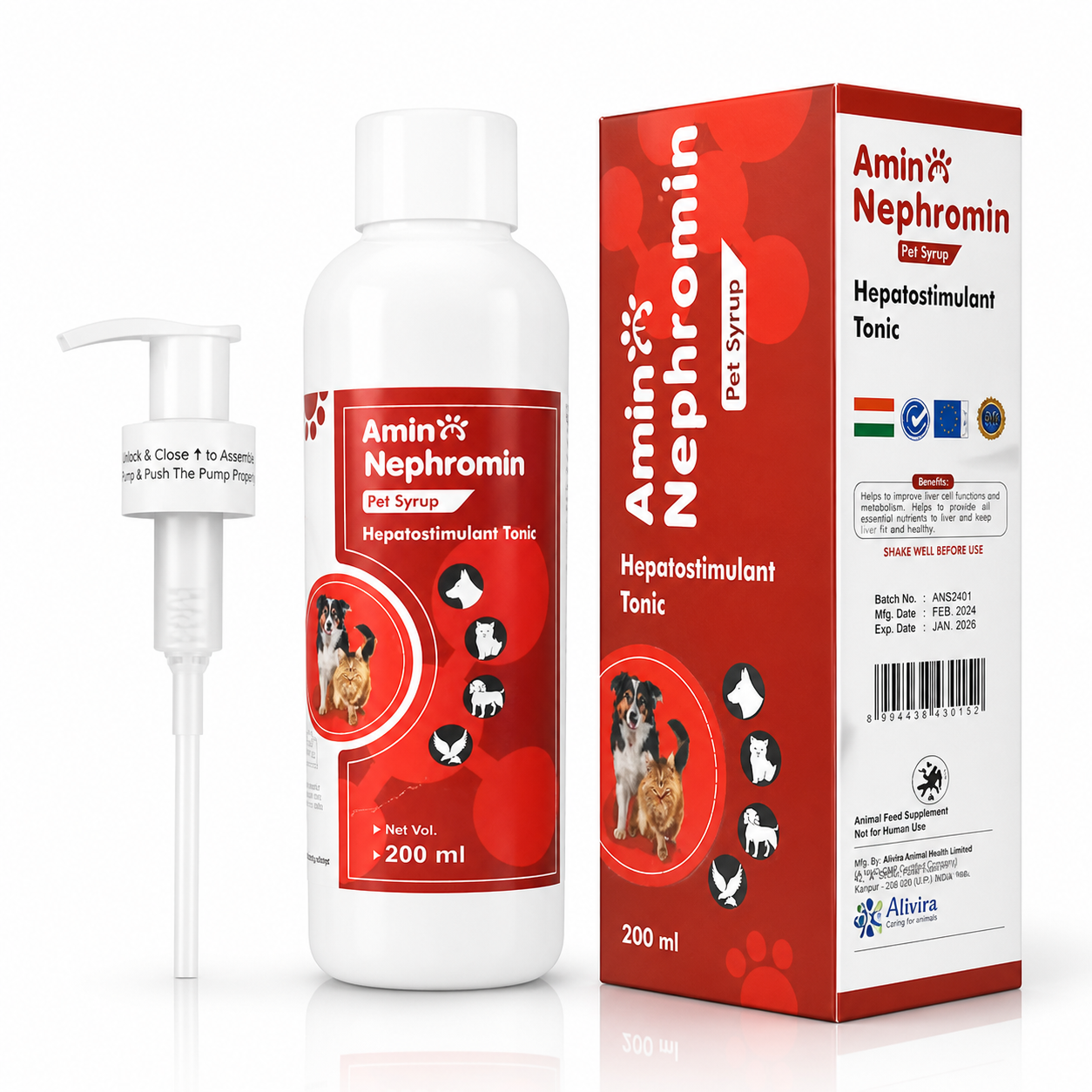 Aminorich Nephron Syrup – Kidney Support for Dogs & Cats