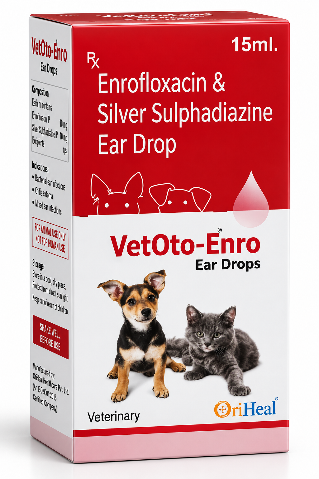 Oriheal Vetoto Enro Ear Cleanser Drops for Dogs & Cats | 15ml