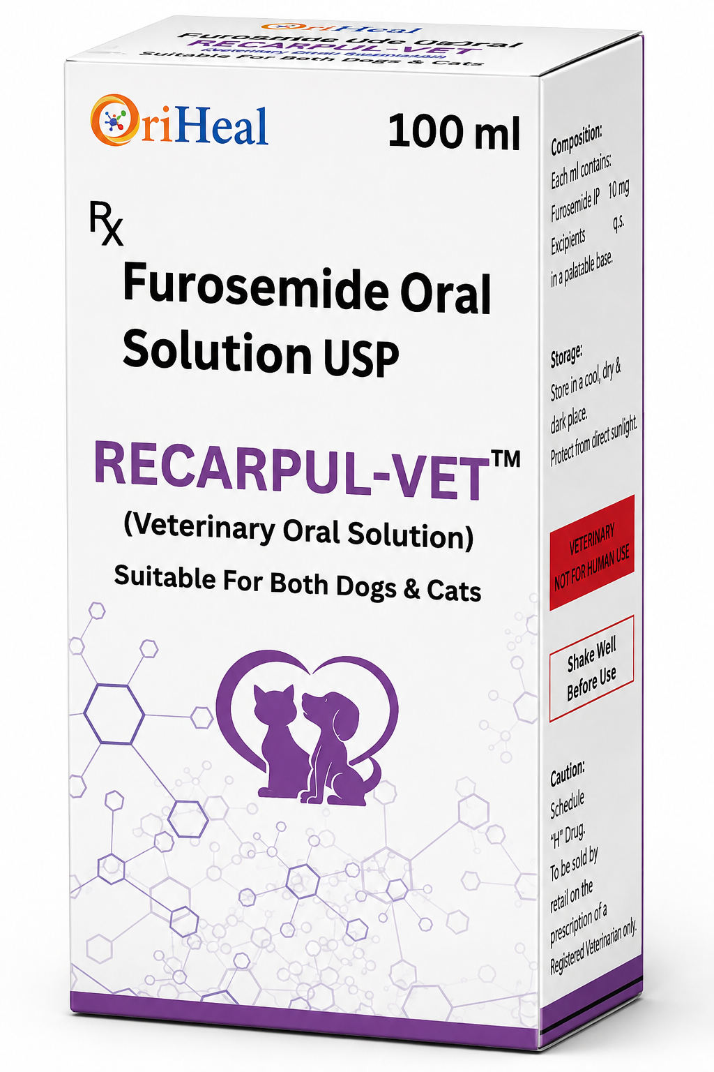 Oriheal Recarpul-Vet Cardiac Support Oral Suspension for Dogs & Cats (100ml)