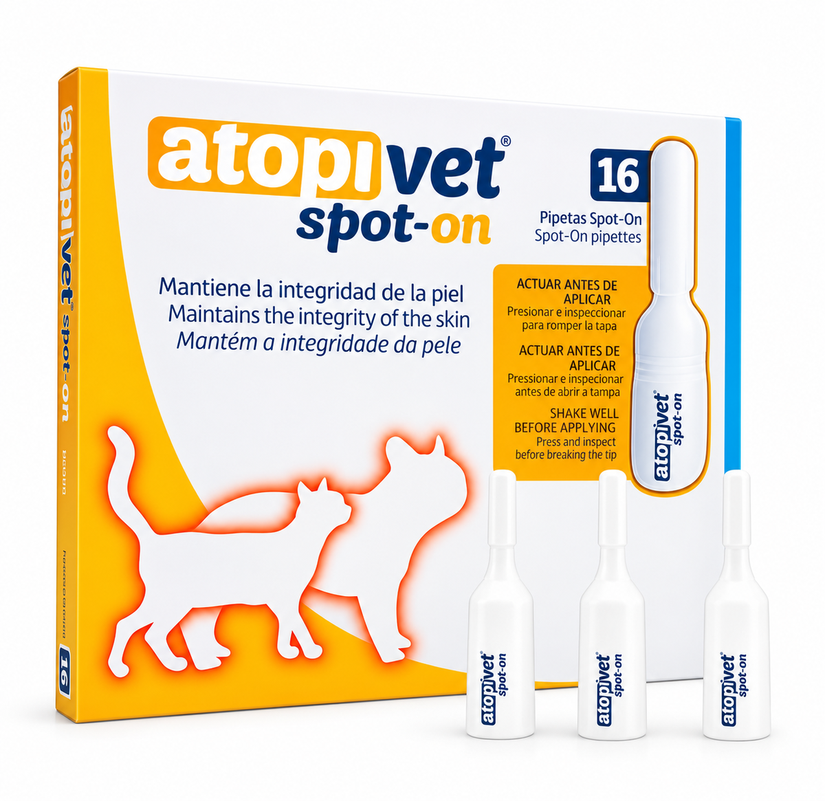 Vivaldis Atopivet Spot-On for Dogs & Cats | Skin Barrier Integrity & Atopic Dermatitis Supportive Care | Pack of 16 Pipettes