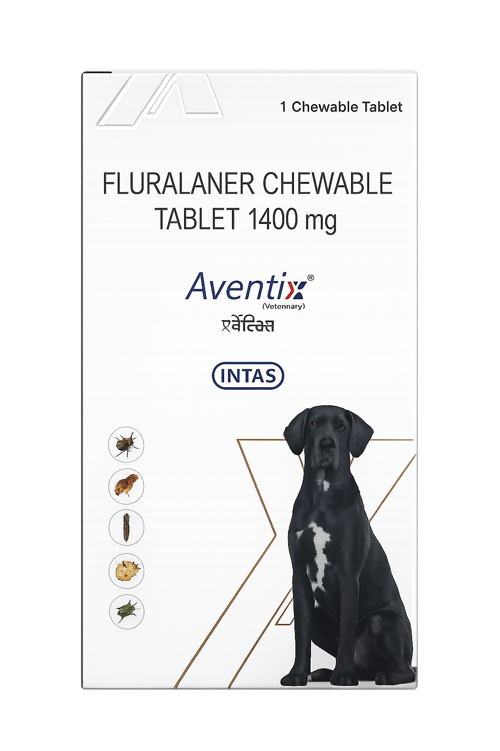 Intas Aventix Tablet for Dogs Fast-Acting Protection Against Ticks, Fleas & Mites