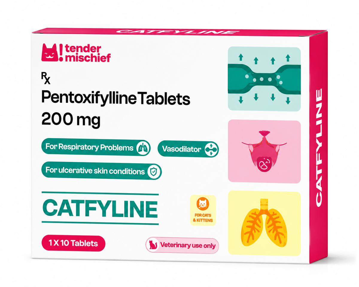 Tender Mischief Catfyline Pentoxifylline 200mg Tablets for Cats & Kittens – 1x10 Tablets