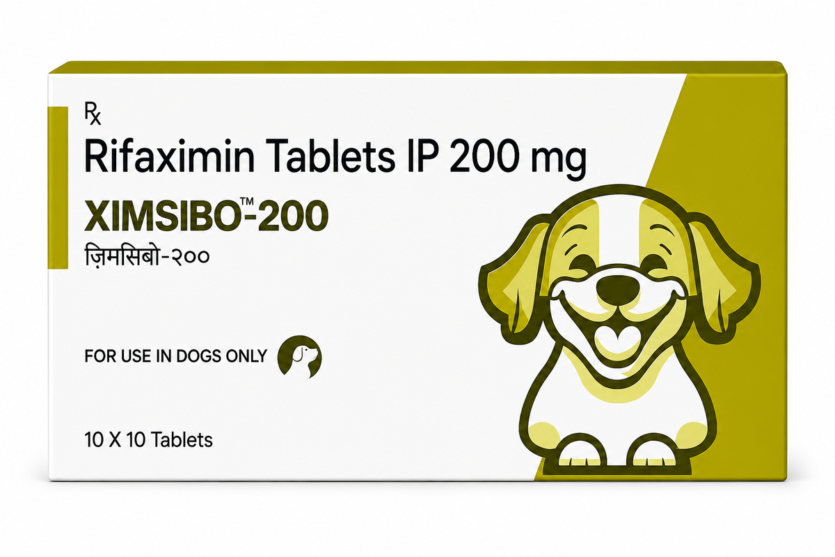 Enavant XIMSIBO-200 Rifaximin 200mg Tablets for Dogs - SIBO Hepatic Encephalopathy Gut Antibiotic 10x10 Tablets