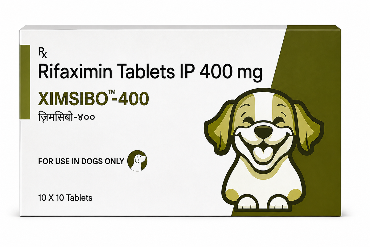 Enavant XIMSIBO-400 Rifaximin 400mg Tablets for Dogs - SIBO Hepatic Encephalopathy Gut Antibiotic 10x10 Tablets
