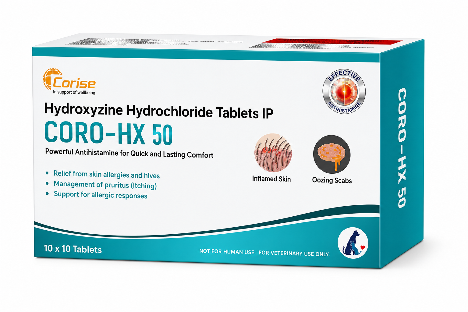 Corise Coro-HX for Pets - For Allergies, Itching & Skin Inflammation in Dogs & Cats