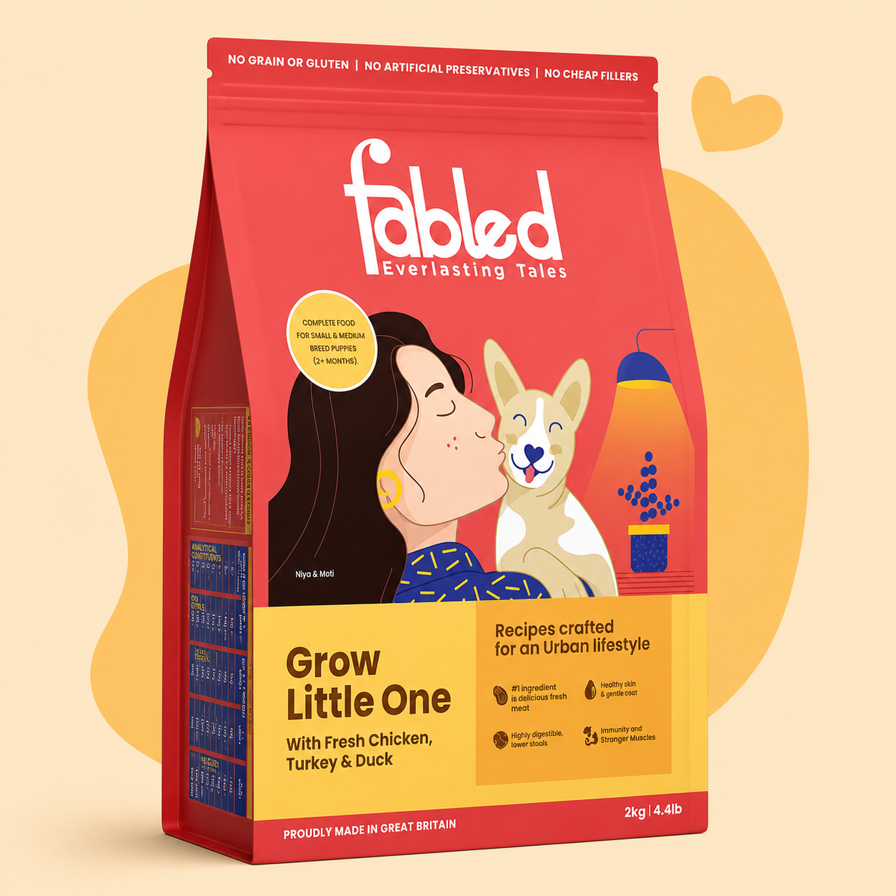 Fabled Grow Little One Fresh Chicken Turkey & Duck Small Medium Dog Dry Food