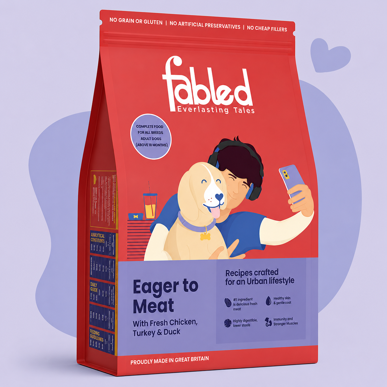 Fabled Eager to Meat Fresh Chicken Turkey and Duck Adult Dog Dry Food