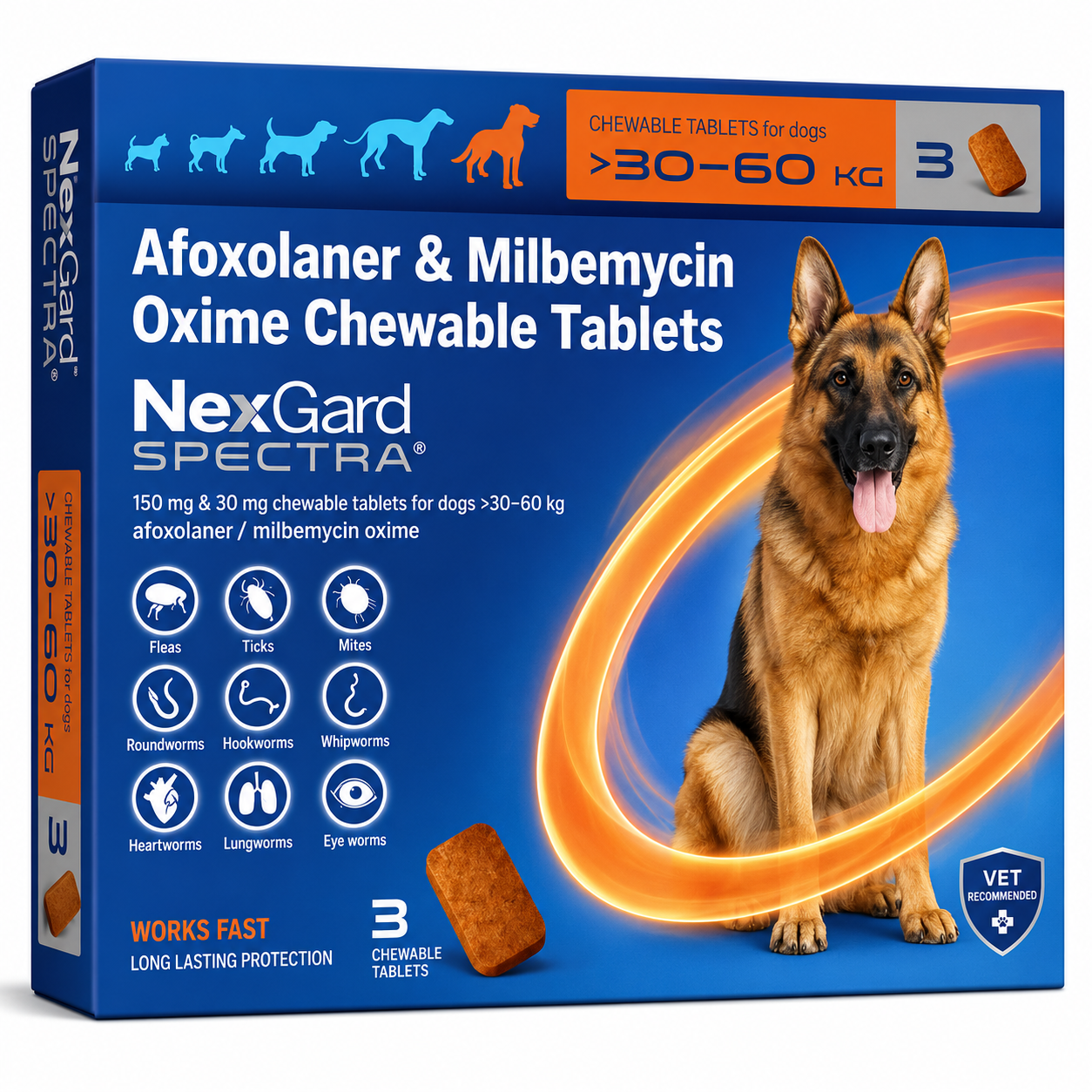 Boehringer Ingelheim Nexgard Spectra 3's Tablets For Ticks & Fleas