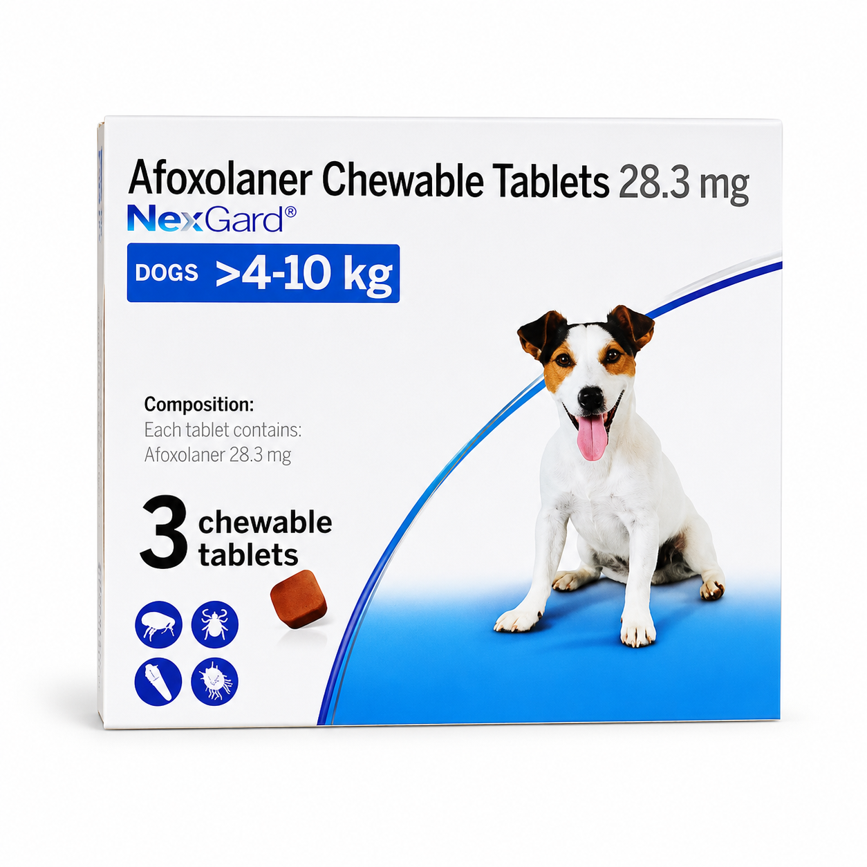 Boehringer Ingelheim NexGard 28.3mg Chewable Tablet (4-10 kg) for Dogs | Flea & Tick Control Support