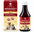 Varsha Nephrogen-V 200 ml bottle and carton for dogs and cats.