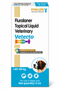 Vivaldis Vetecto Spot On 1400 MG 5 ML for 40-56 KG Dogs - Fluralaner Topical Liquid Veterinary
