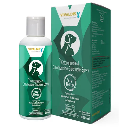 Vivaldis Viv Keto Spray 100ml Antifungal & Antibacterial Skin Spray for Dogs & Cats