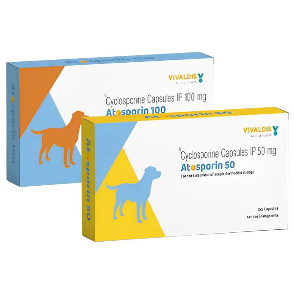 Vivaldis Atosporin (Cyclosporin) Capsules for Dogs (5 tablets)