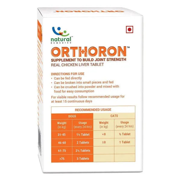 Natural Remedies Orthoron Joint Supplement Tablets for Dogs & Cats | Advanced Hip and Joint Support, Mobility & Pain Relief Formula