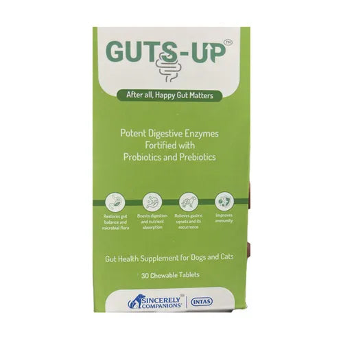 Intas Guts-Up Gut Health Suppliment for Dogs and Cats 30 Tabs