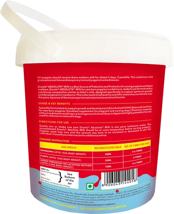 Drools Absolute Milk Replacer for Puppies & Kittens 500g