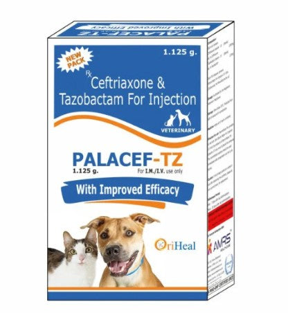 Oriheal Palacef-TZ Cefoperazone + Sulbactam & Metronidazole Veterinary Injection for Dogs, Cats & Livestock | Bacterial & Protozoal Infection, Respiratory, GI & Urogenital | Veterinary Prescription