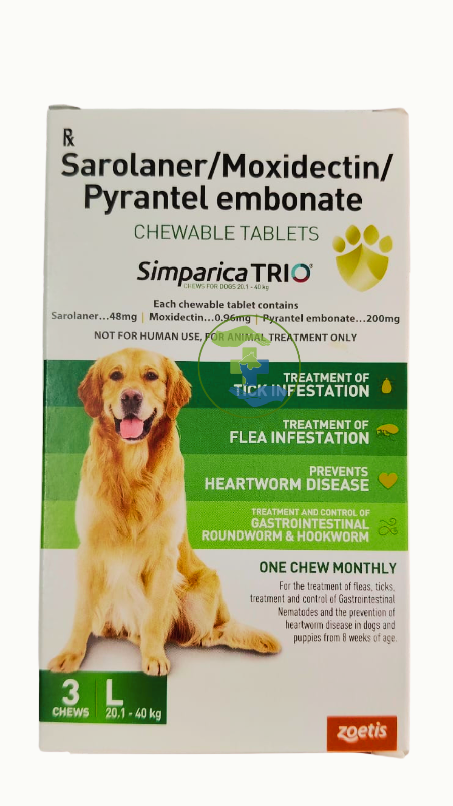 Zoetis Simparica Trio All-in-One Flea, Tick & Heartworm Protection for Dogs
