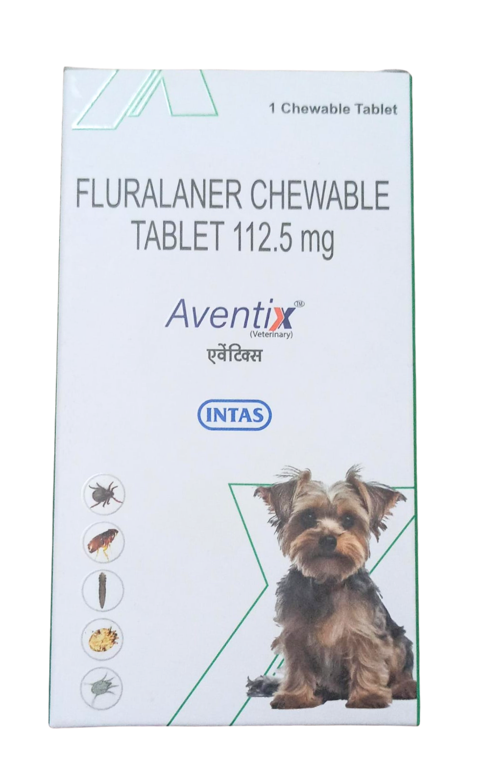 Intas Aventix Tablet for Dogs Fast-Acting Protection Against Ticks, Fleas & Mites