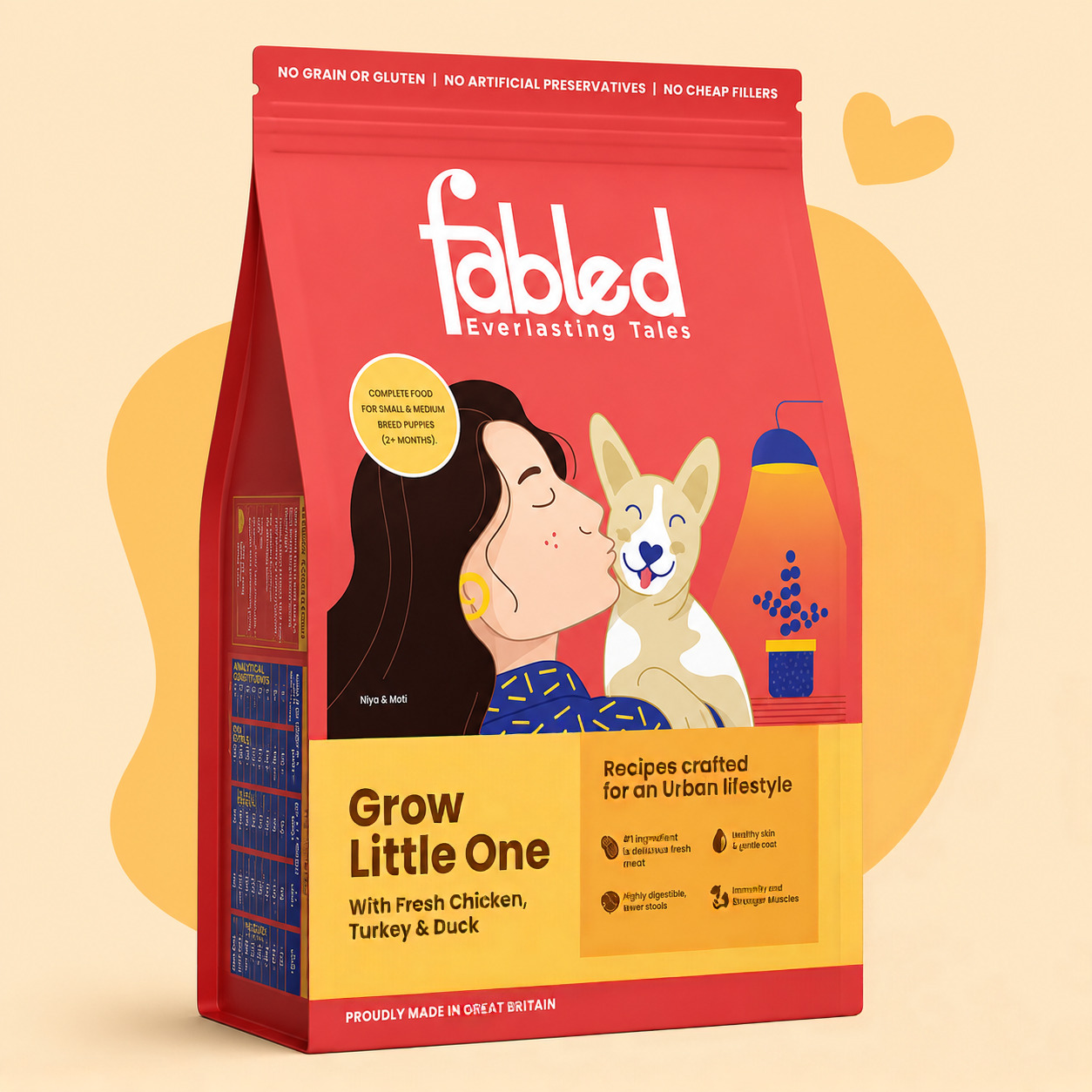 Fabled Grow Little One Fresh Chicken Turkey & Duck Small Medium Dog Dry Food